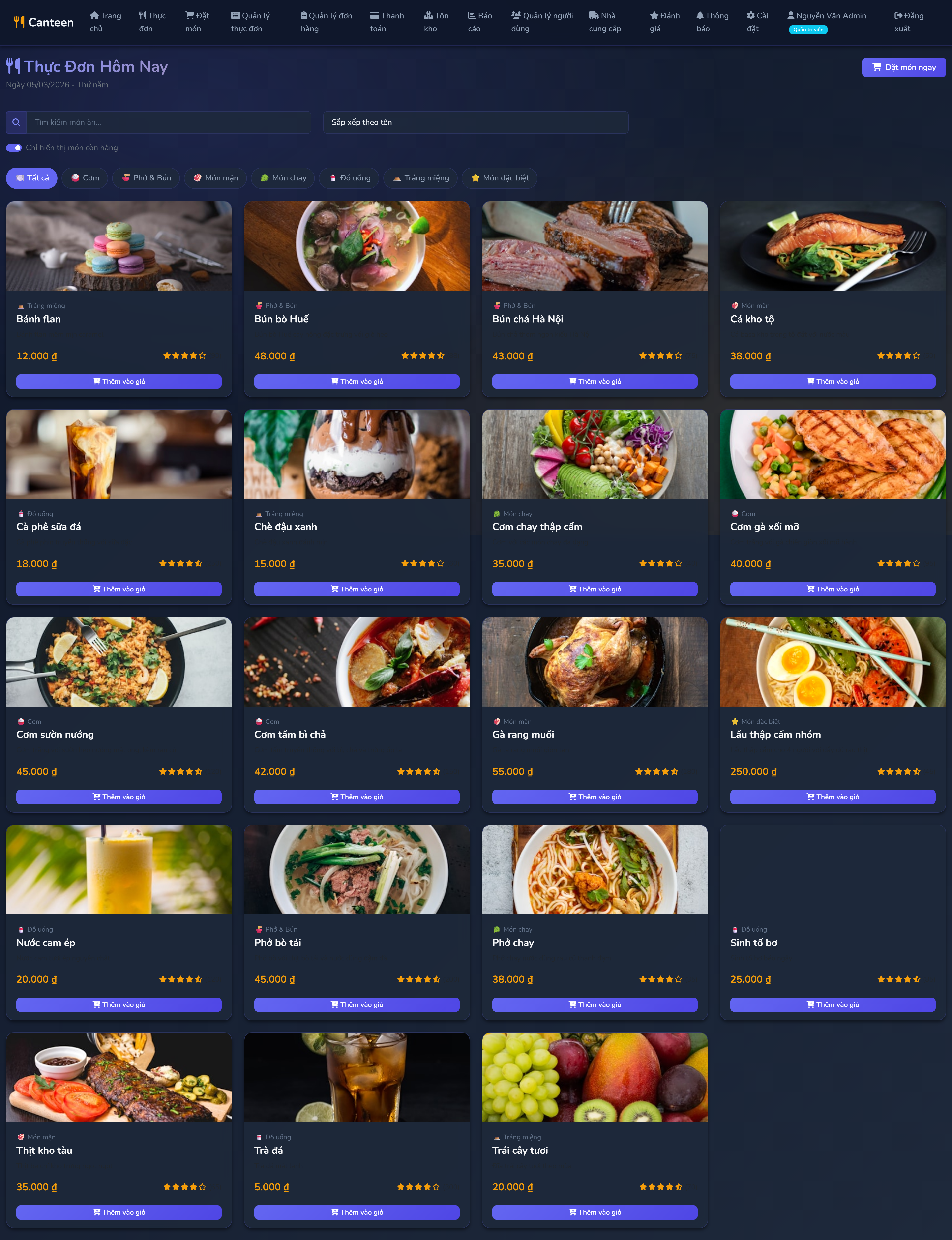 2. Menu Management